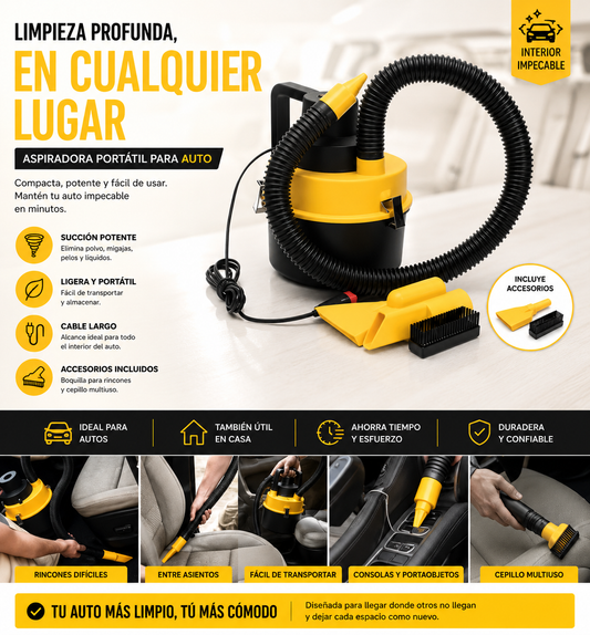 Aspiradora portátil para coche, 12 V