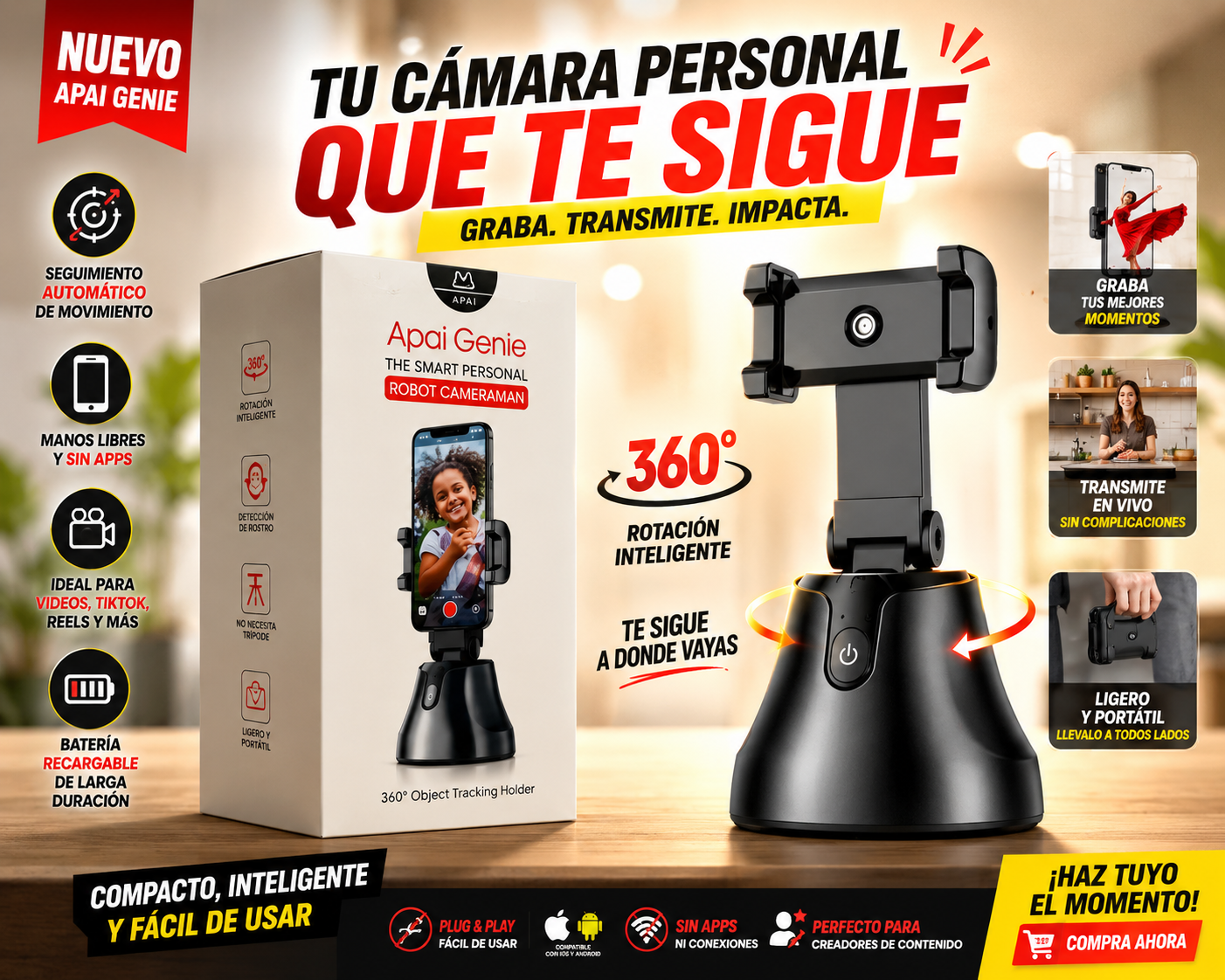 Soporte Celular Con Seguimiento Intelige