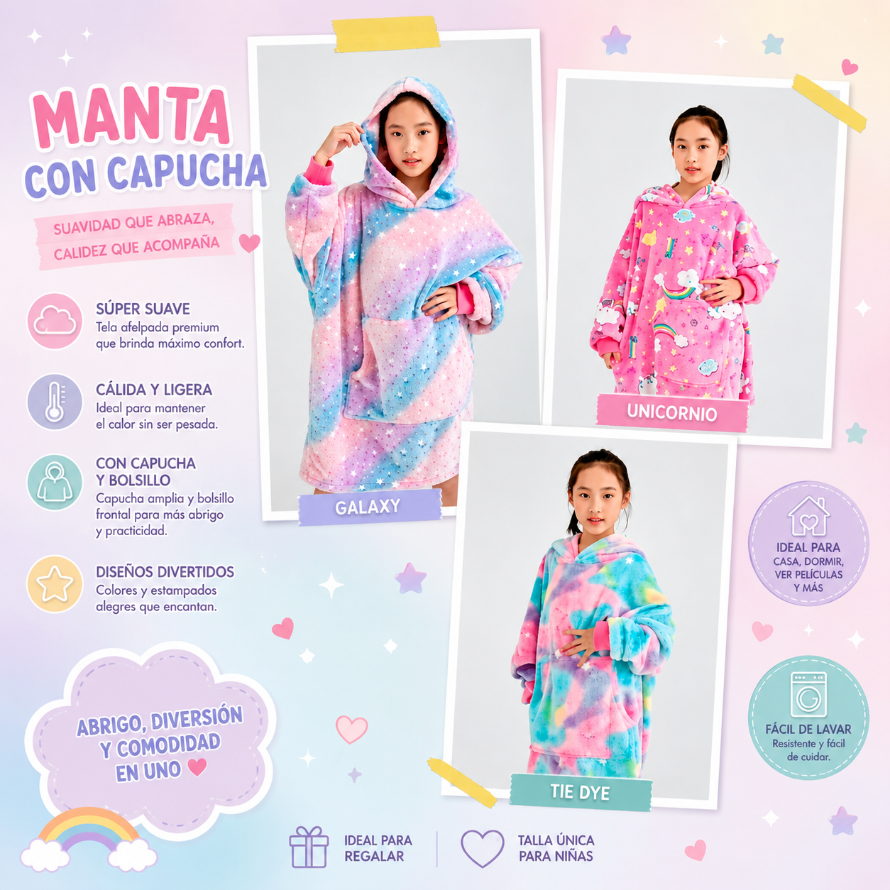 Manta Hoodie Invernal para los Pequeños