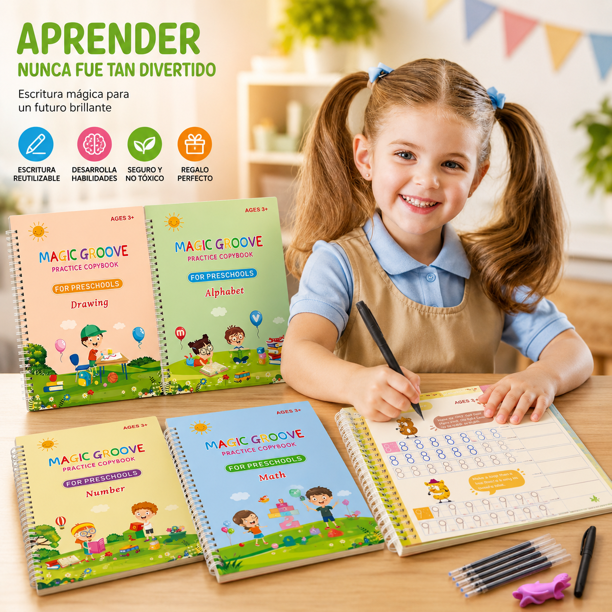 Set Cuaderno Magic Caligrafía